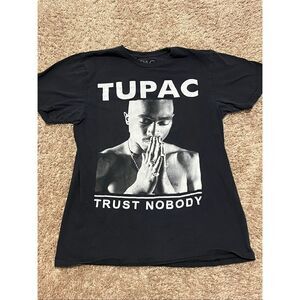 Tupac Shakur Graphic T-Shirt Black Short Sleeve Adult Small